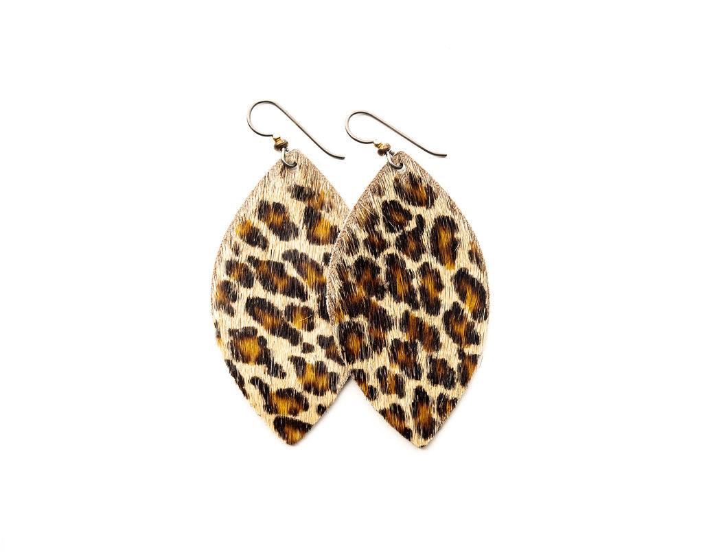 Cheetah Leather Earrings
