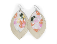 Load image into Gallery viewer, Small Steps with Cream Fringe Layered Earrings | Hand-Painted by Rachel Camfield
