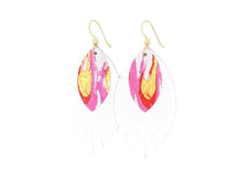 Load image into Gallery viewer, Spread Your Wings with White Layered Earrings | Hand-Painted by Eunice Li
