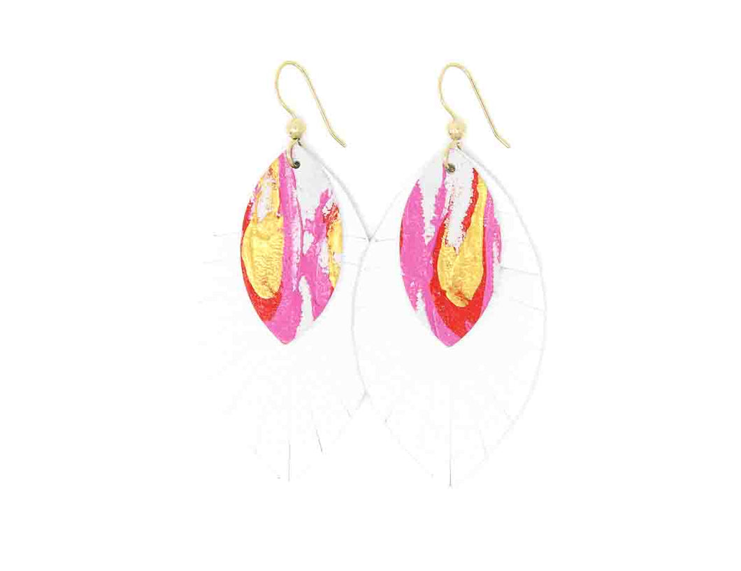 Spread Your Wings with White Layered Earrings | Hand-Painted by Eunice Li