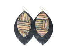 Load image into Gallery viewer, Come Together with Black Fringe Layered Earring | Hand-painted by Jeanetta Gonzales
