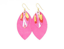 Load image into Gallery viewer, Spread Your Wings with Pink Layered Earrings | Hand-Painted by Eunice Li
