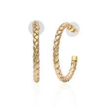 Load image into Gallery viewer, Gold Braided Hoop Earrings
