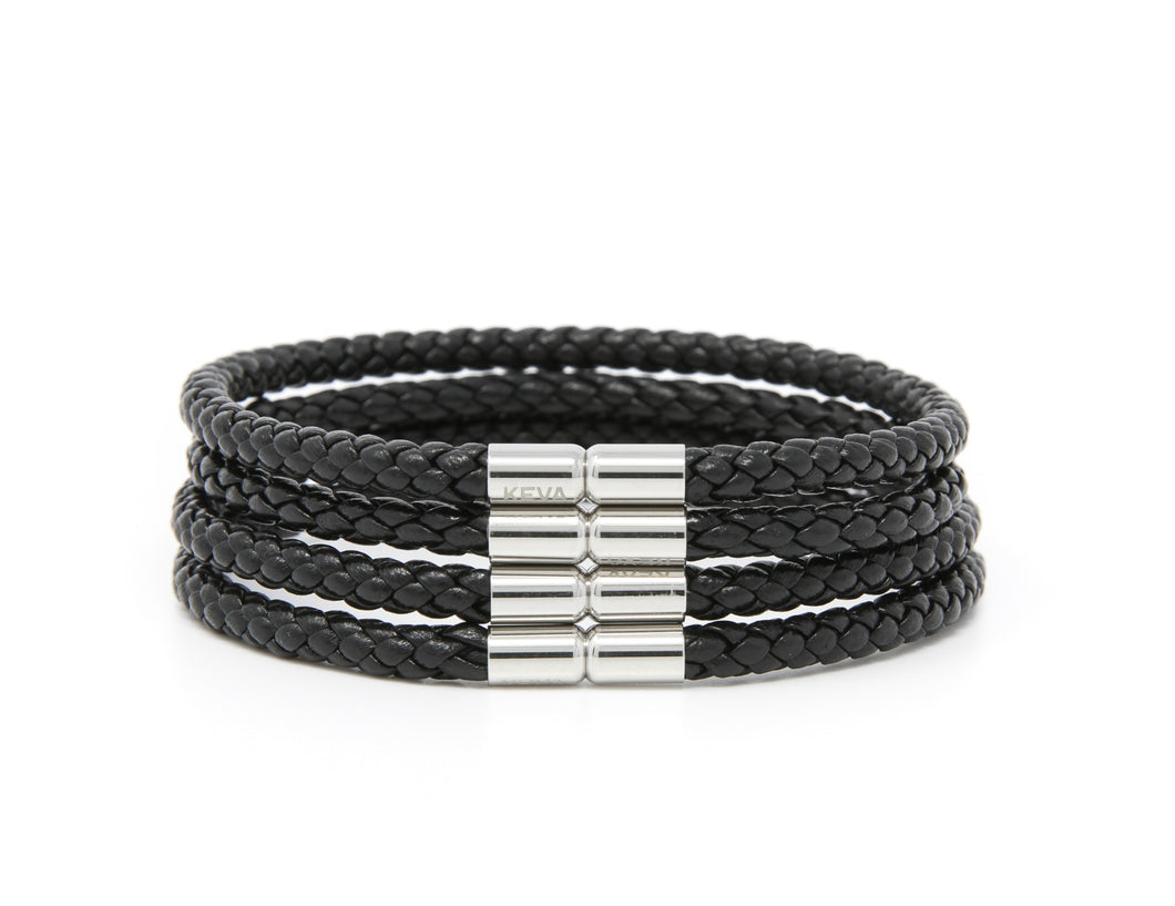 Black Braided Bracelet - set of 4