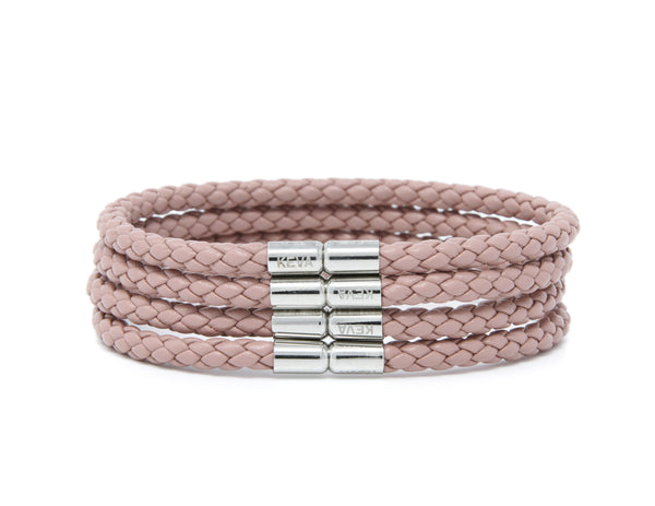 Blush Pink Braided Bracelet - set of 4