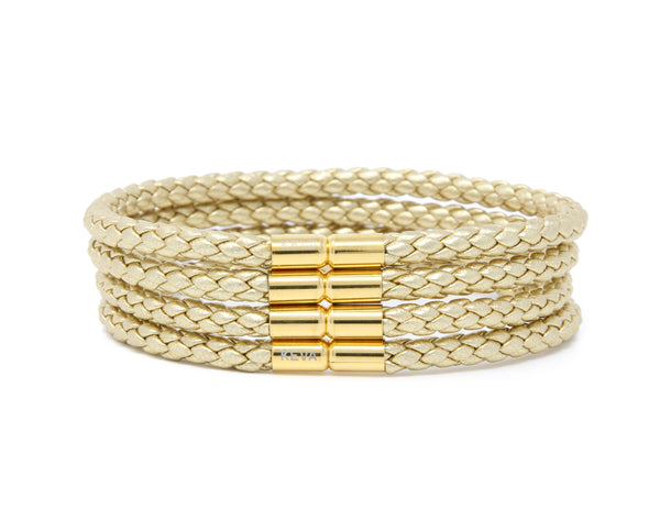 Gold Braided Bracelet - set of 4