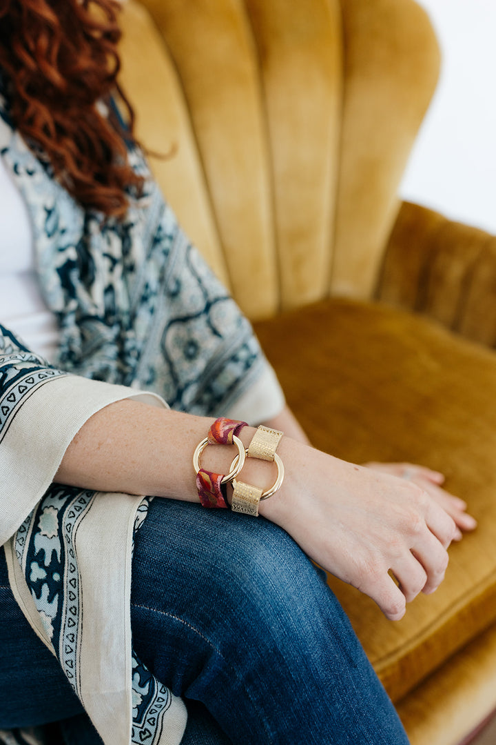 Live Out Loud Leather Bracelet | Hand-painted by Jeanetta Gonzales