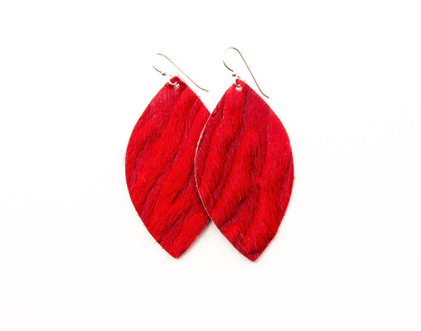 VIVA Red Leather Earrings