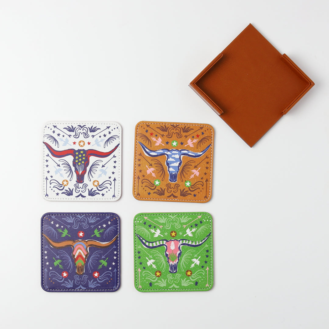 Longhorn Coasters, Set of 4