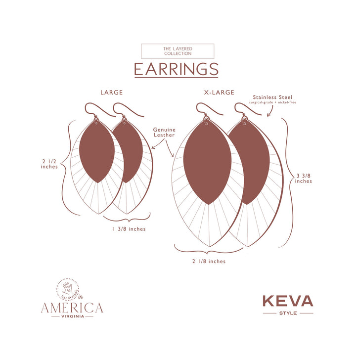 Carved Brown with Blush Fringe Layered Earrings