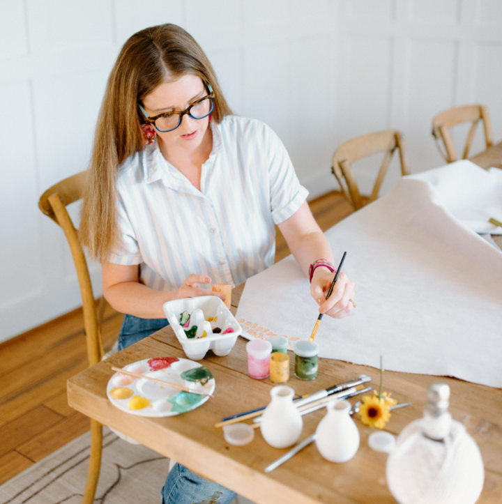 Growing Good Things Leather Earrings | Hand-Painted by Rachel Camfield