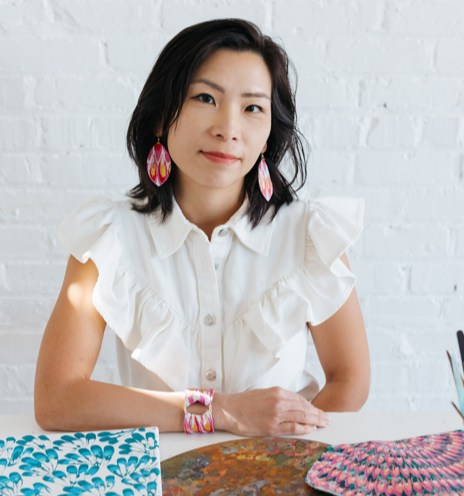 Spread Your Wings with White Layered Earrings | Hand-Painted by Eunice Li