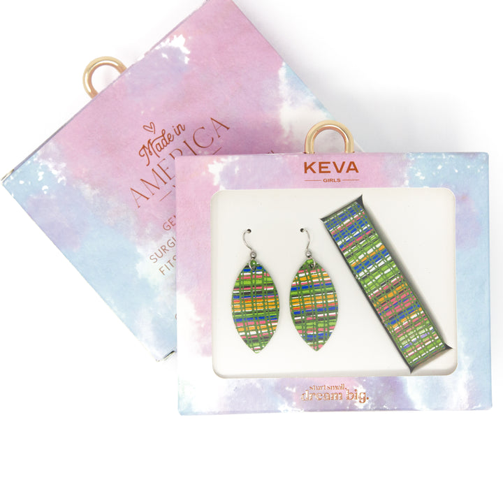 Positano KEVA Girls Earring and Wrap Bracelet Set