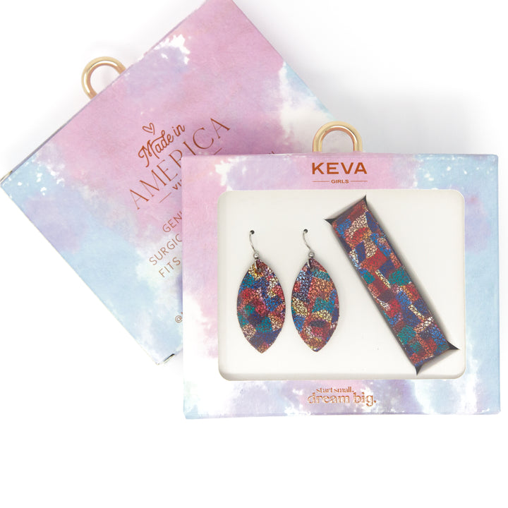 Deco KEVA Girls Earring and Wrap Bracelet Set