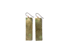 Load image into Gallery viewer, Starburst Green Four Corners Leather Earrings
